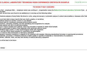 Dmlt Student Resume Medical and Clinical Laboratory Technician Work Experience