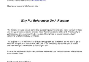 Do I Need A Resume for My Job Interview why Put References On A Resume From Www Jobxray Com