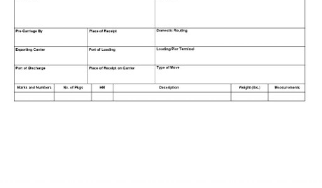 Dock Receipt Template Download Bill Of Lading forms | williamson-ga.us