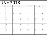 Does Word Have A Calendar Template June 2018 Calendar Word Printable