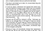 Dog Grooming Contract Template Grooming Contract Personalised Groomergraphix