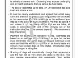 Dog Grooming Contract Template Grooming Contract Personalised Groomergraphix