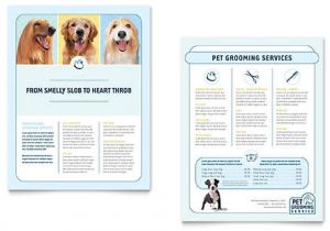 Dog Grooming Flyers Template Pet Grooming Service Flyer Word Template Publisher