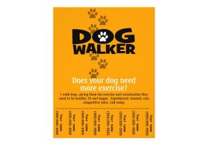 Dog Walker Flyer Template Free Dog Walking Business Tear Sheet Flyer Template Zazzle