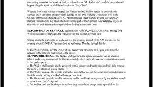Dog Walking Contract Template Dog Walking Contract Dog Walking Service Agreement with