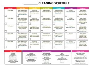 Domestic Cleaning Schedule Template Complete Housekeeping Printable Set Gone Like Rainbows