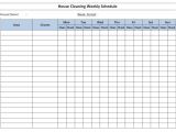 Domestic Cleaning Schedule Template Free House Cleaning Schedule Template