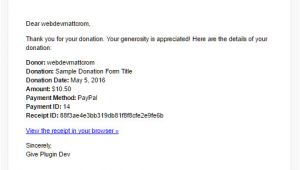 Donation Thank You Email Template How to Create Dramatic Donation Email Receipts Givewp