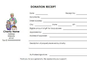 Donor Receipt Template Charitable Donation Receipt Template