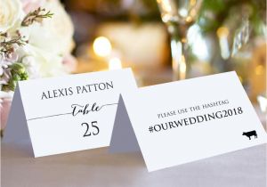 Double Sided Place Card Template Double Sided Place Cards with Meal Icons Wedding