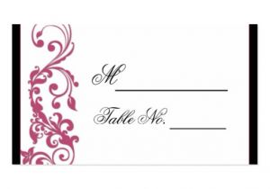 Double Sided Place Card Template Honeysuckle Pink Rounded Corner Wedding Place Card Double