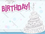 Download Happy Birthday Card with Name Birthday Card with Outline Doodle Cake