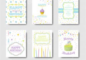 Download Happy Birthday Card with Name Birthday Cards Set Stock Vector Illustration Of Cake