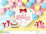 Download Happy Birthday Card with Name Paper Art Of Happy Birthday Elements Background Vector