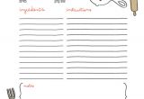 Downloadable Recipe Template Free Printable Recipe Page Template