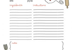 Downloadable Recipe Template Free Printable Recipe Page Template