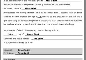 Downloadable Will Template Printable Sample Last Will and Testament Template form
