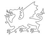 Dragon Cutout Template Welsh Dragon Pattern Use the Printable Outline for Crafts