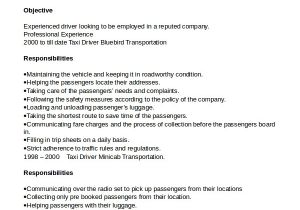 Drivers Cv Template Driver Resume Template 8 Free Word Pdf Document