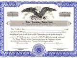 Eagle Stock Certificate Template Blank Corporate Stock Certificate Template Corporation