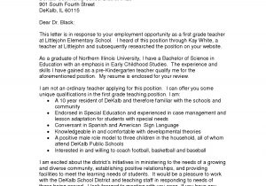 Early Childhood Education Cover Letter Examples Education Cover Letters for Resumes Early Childhood