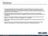 Earnings Disclaimer Template Boliden Ab Adr 2017 Q4 Results Earnings Call Slides