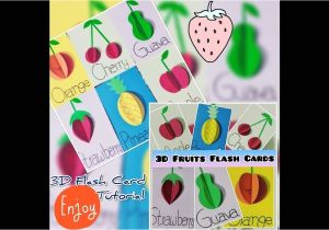 Easy and Simple Card Making Flashcards for Kids Fruits 3d Fruits Flash Card Tutorial