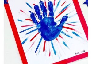 Easy Card On Independence Day 4th Of July Independence Day Fireworks Handprint Patriotic
