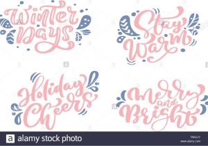 Easy Happy New Year Card Set Happy New Year Vector Text Calligraphic Lettering Merry
