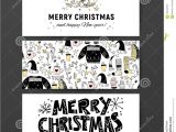 Easy Happy New Year Card Set Of Vector Christmas New Year Congratulation Card