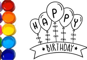 Easy Ideas for A Birthday Card Happy Birthday Card Drawing Easy for Kids Learn Colors with