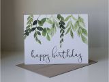 Easy Ideas for A Birthday Card Happy Birthday Card Ivy Birthday Card Watercolor Card