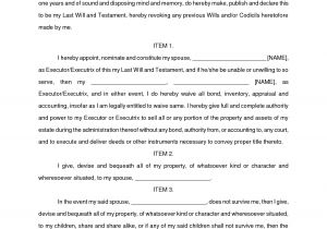 Easy Last Will and Testament Free Template Best Photos Of Simple Will forms Free Printable Free