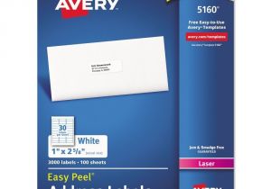 Easy Peel Labels Avery Template 5160 Avery Easy Peel Address Labels Ave5160 72782051600 Ebay