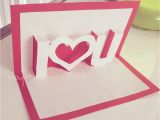 Easy Pop Up Birthday Card Pop Up Valentines Card Template I A U Pop Up Card