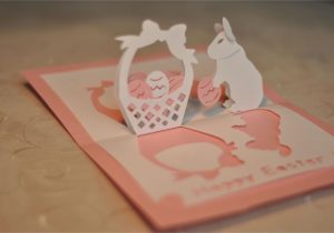 Easy Pop Up Card Birthday Easter Bunny and Basket Pop Up Card Template with Images