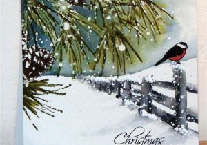 Easy Watercolor Christmas Card Ideas Hidden Lane 40 416 Et Pine Brush 40 408 De Penny Black Par