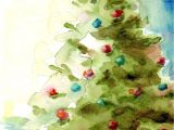 Easy Watercolor Christmas Card Ideas Weihnachtsbaum Urlaub Druck Von original Aquarell 8 X 10