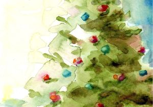 Easy Watercolor Christmas Card Ideas Weihnachtsbaum Urlaub Druck Von original Aquarell 8 X 10