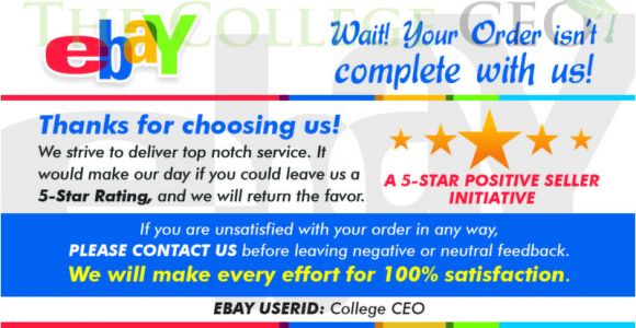 Ebay Feedback Request Template Ebay Seller Thank You Feedback Cards Template Free