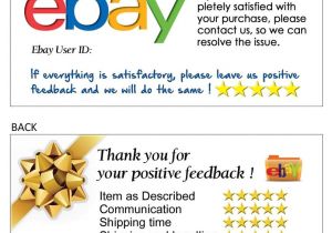 Ebay Feedback Templates 100 Thank You Business Card for Ebay Seller Free Shipping