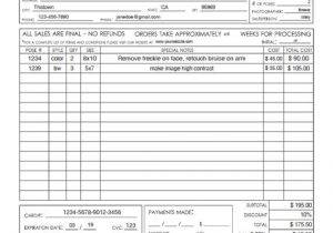 Eco form Template Pdf General Photography Sales order form Template