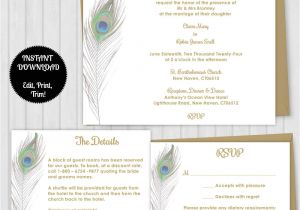 Edit Name On Marriage Card Stunning Peacock theme Invitation Kit Printable Templates