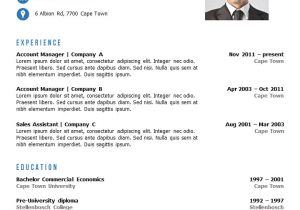 Editable Resume format In Word Cv Template Cape town