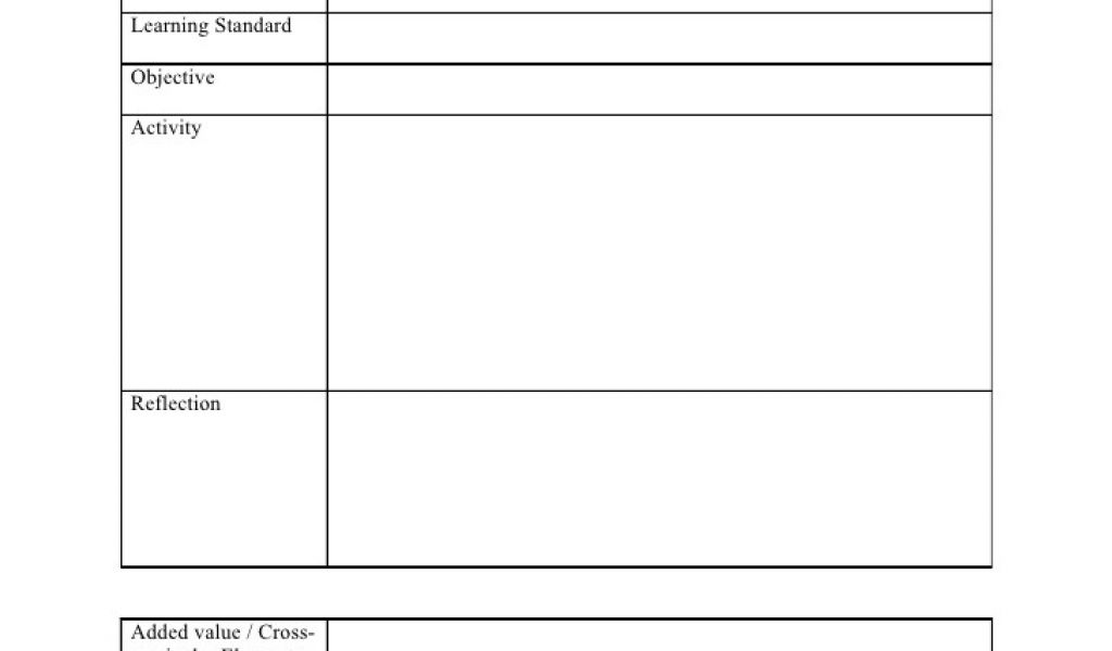 Efl Lesson Plan Template Kssr English Lesson Plan Template – williamson ...