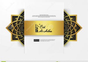 Eid Al Adha Card Design Eid Al Adha Mubarak Greeting Design Abstract Gold Color