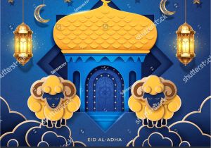 Eid Al Adha Greeting Card Eid Al Adha Arab Calligraphy Holiday Greeting Card or Eid