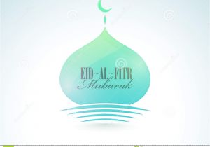 Eid Al Fitr Greeting Card Beautiful Mosque for Eid Al Fitr Celebration Stock