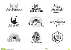 Eid Al Fitr Greeting Card Vector Illustration Of Muslim Traditional Holiday Stock