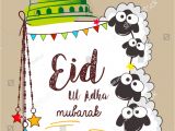 Eid Card Eid Ul Adha Creative Sheeps Illustration with Mosque Dome Design and